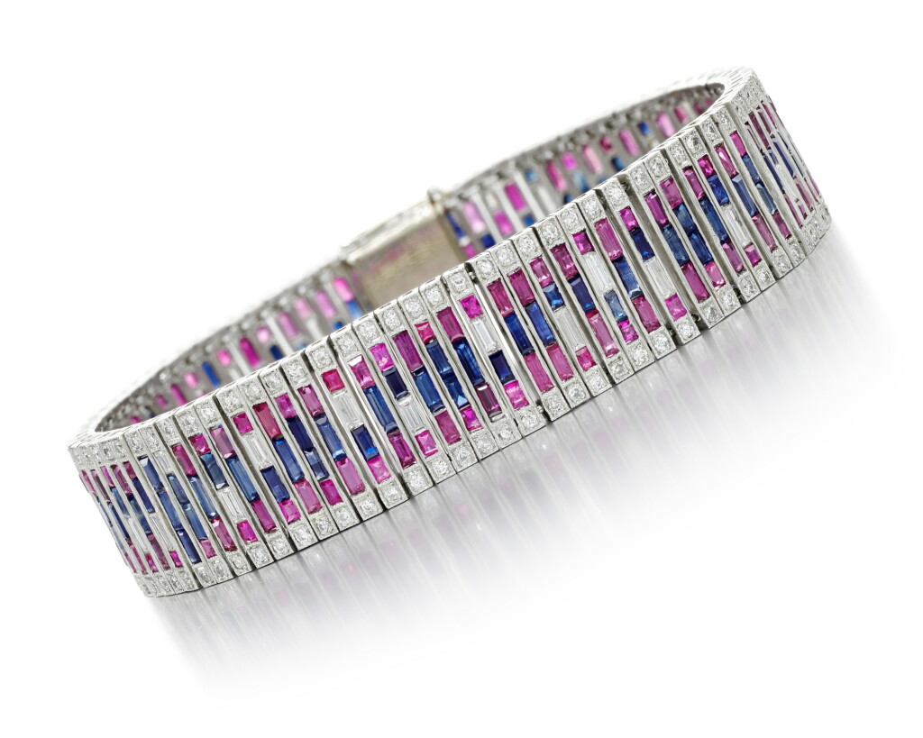 View full screen - View 1 of Lot 280. GEM SET AND DIAMOND BRACELET.