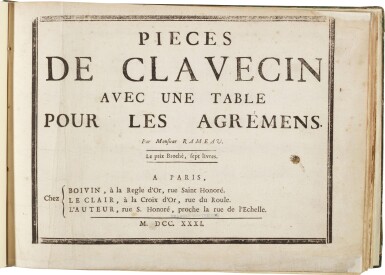 View full screen - View 1 of Lot 95. J.-P. Rameau. Harpsichord Music, 1731 and later.