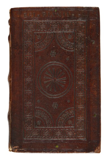 View full screen - View 1 of Lot 1319. Plinius Caecilius Secundus, Epistolarum libri decem, Venice, Aldo Manuzio, November 1508, Roman brown morocco, 1510s.