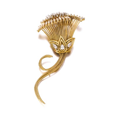 View full screen - View 1 of Lot 512. GOLD AND DIAMOND BROOCH, BOUCHERON, CIRCA 1950.