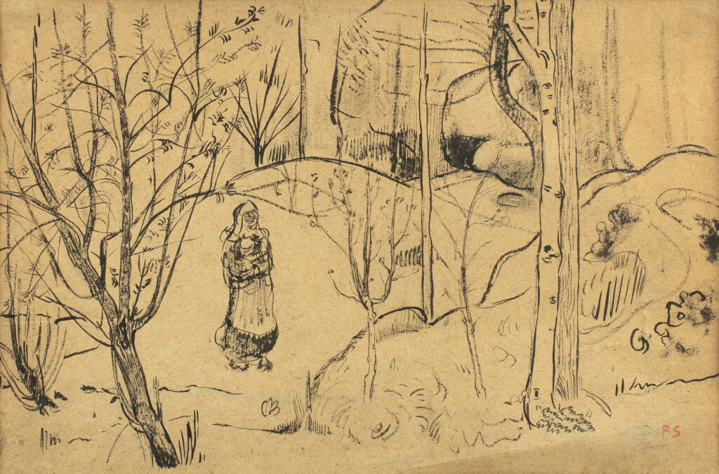 View full screen - View 1 of Lot 285. Femme en forêt.