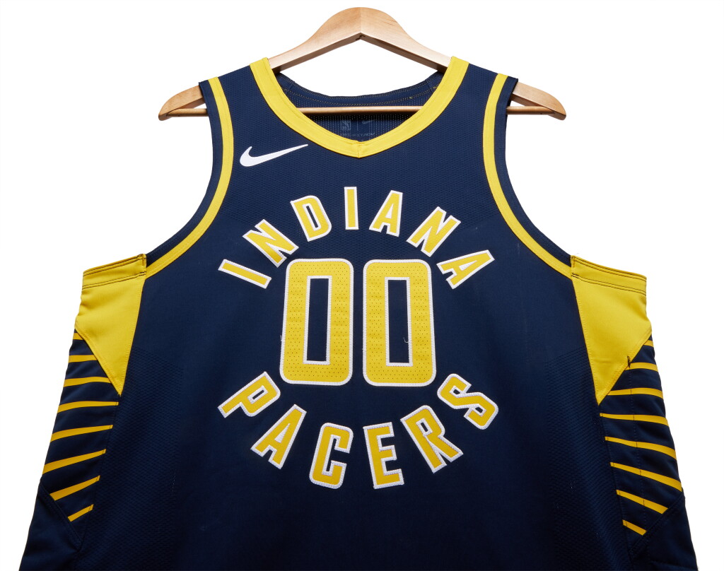 View full screen - View 1 of Lot 51. Bennedict Mathurin Indiana Pacers 2023-2024 Game Worn Icon Edition Jersey .