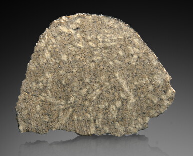 View full screen - View 1 of Lot 107. Martian Meteorite | NWA 10697 — Complete Slice Of A Rock From The Planet Mars.