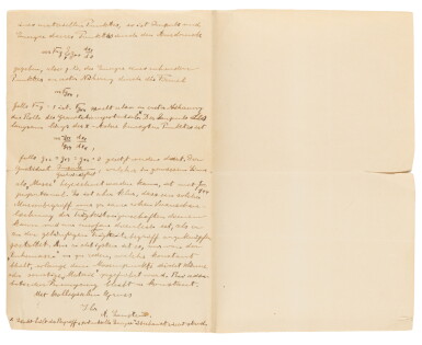 View full screen - View 1 of Lot 180. Albert Einstein | Autograph letter signed, to Alfred Bucherer, on the nature of mass, 29 October 1917.
