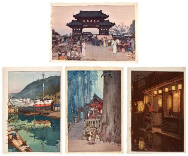 View full screen - View 1 of Lot 77. Yoshida Hiroshi (1876-1950) | Four woodblock prints | Showa period, 20th century .