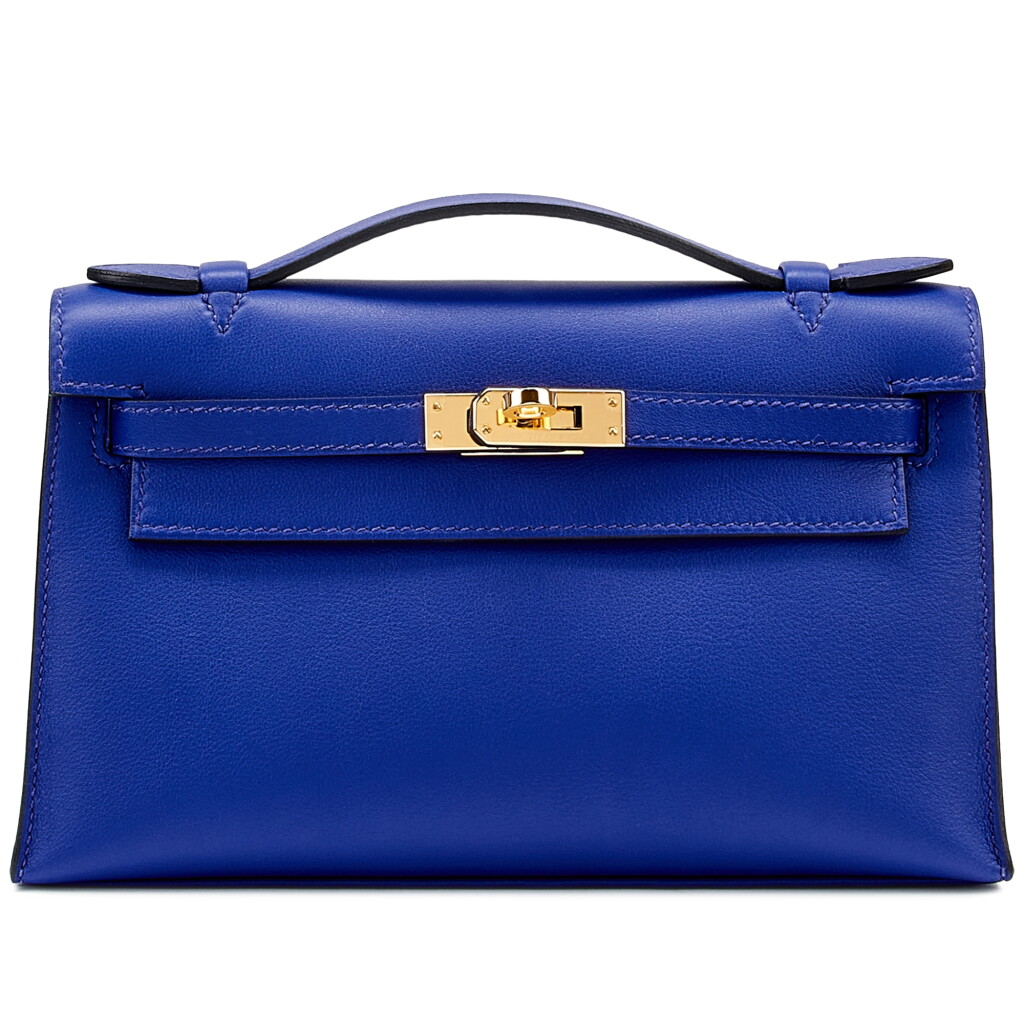 View full screen - View 1 of Lot 7720. Bleu Electrique Swift Kelly Pochette Gold Hardware, 2018.