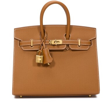 View full screen - View 1 of Lot 10. Gold Epsom Birkin 25 Sellier Gold Hardware, 2022.