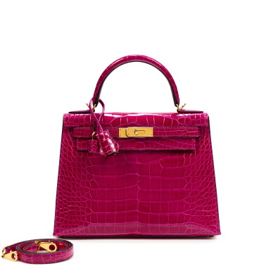 View full screen - View 1 of Lot 651. Rose Pourpre Alligator Mississippiensis Kelly 28 Sellier Gold Hardware, 2020.