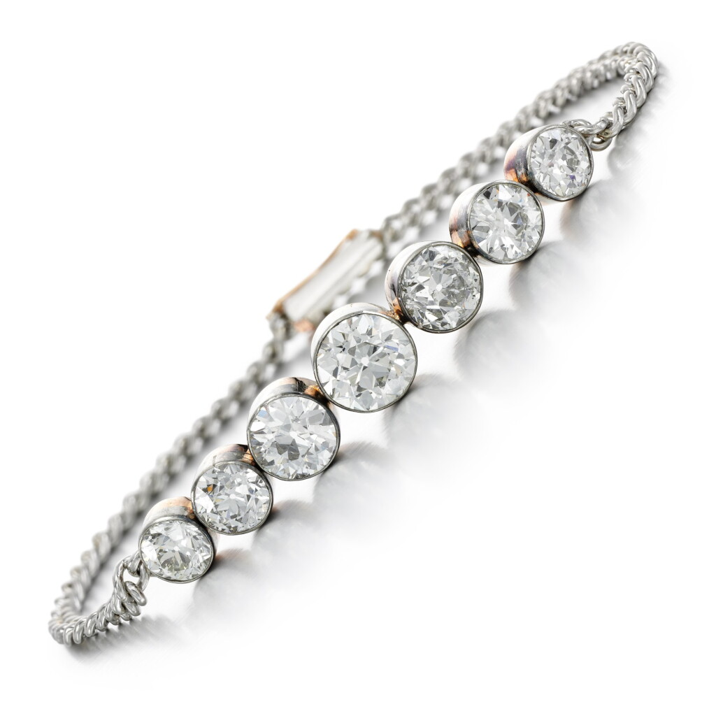 View full screen - View 1 of Lot 2. Diamond bracelet, circa 1910.