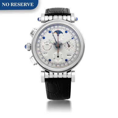 View full screen - View 1 of Lot 159. DUBEY & SCHALDENBRAND | SPIRAL-VERSO VIP, REF LIMITED EDITION LEFT-HANDED STAINLESS STEEL REVERSIBLE CHRONOGRAPH WRISTWATCH WITH TRIPLE CALENDAR, MOON PHASES AND 24-HOUR INDICATION CIRCA 2006.