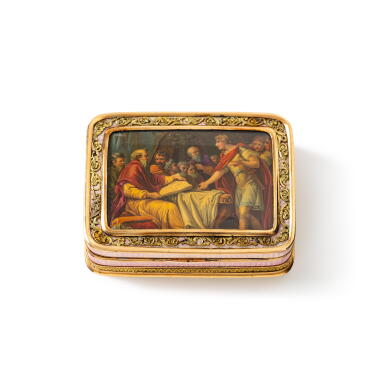 View full screen - View 1 of Lot 131. A gold and enamel snuff box, St Petersburg, 1904-1908.