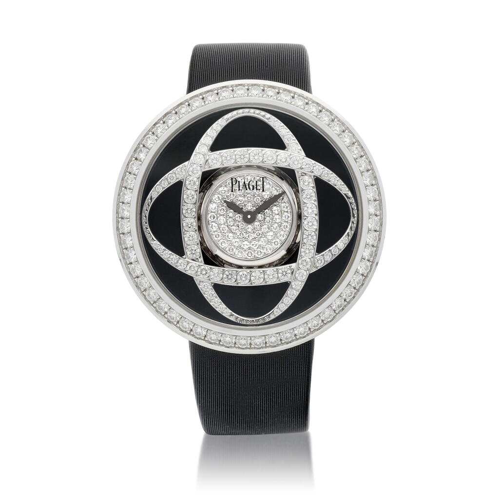View full screen - View 1 of Lot 2096. Limelight, Reference G0A35156 | A white gold and diamond-set wristwatch with rotating diamond disc, Circa 2018 | 伯爵 | Limelight 型號G0A35156 | 白金鑲鑽石腕錶,備鑲鑽旋轉轉盤,約2018年製.