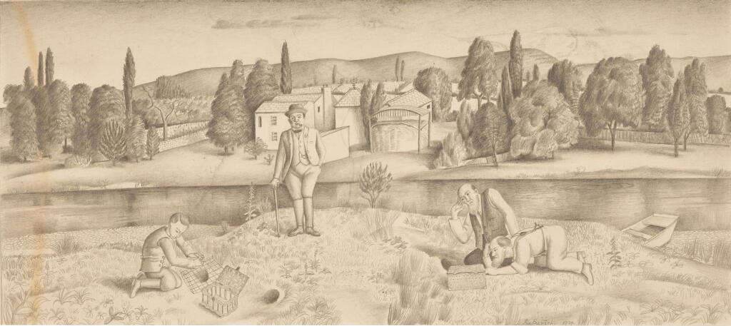 View full screen - View 1 of Lot 58. Rabbiting by the River.