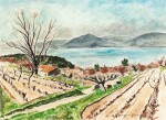 ANDRÉ DUNOYER DE SEGONZAC | LE GOLFE DE SAINT-TROPEZ, VU DE LA COLLINE SAINTE ANNE (HIVER) DANS LA PROPRIÉTÉ DE L'ARTISTE