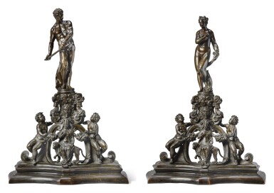 View full screen - View 1 of Lot 746. Firedogs with Vulcan and Venus Marina: a pair.