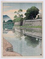 Kawase Hasui (1883-1957) | The Imperial Procession Bridge at Kumamoto Castle (Kumamoto-jo Miyukibashi) | Taisho period, early 20th century