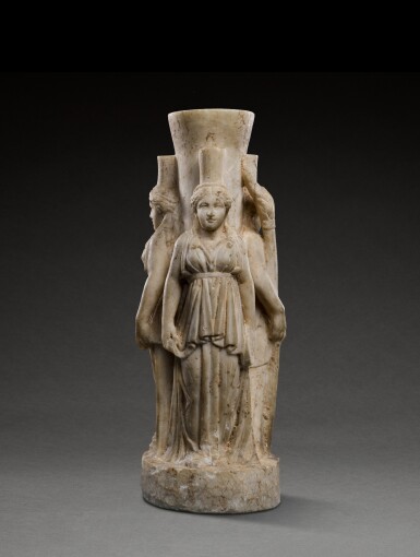 View full screen - View 1 of Lot 62. A Roman Marble Figure of Triple-bodied Hekate (Hekateion), 1st/2nd Century A.D..