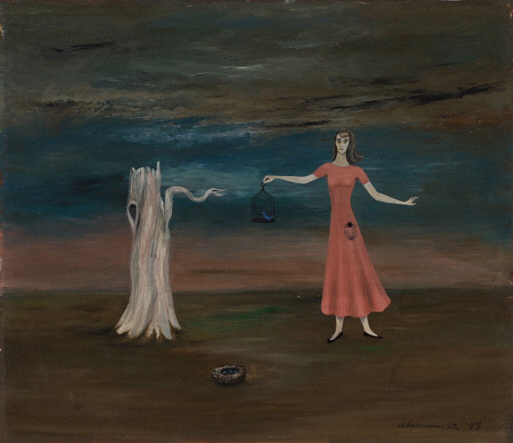 View full screen - View 1 of Lot 602. Untitled (Woman with Birdcage, Tree and Nest).
