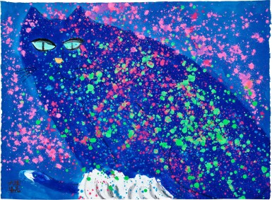 View full screen - View 1 of Lot 6206. Walasse Ting 丁雄泉 | Blue cat 藍貓.