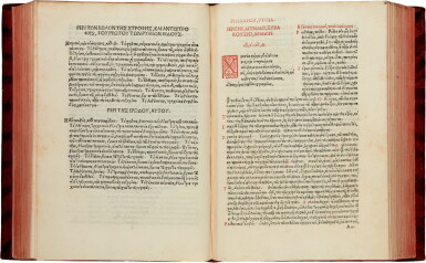 View full screen - View 1 of Lot 137. Pindar, Odes, Rome, Kallierges, 1515, later Italian calf.