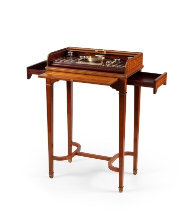 View full screen - View 1 of Lot 239. A manicure table with silver garniture, Gustave Keller, Paris, circa 1900 | Table de manucure avec garniture en argent par Gustave Keller, Paris, vers 1900.