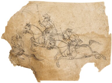 View full screen - View 1 of Lot 192. THREE DRAWINGS, NORTH INDIA, LATE 17TH-19TH CENTURY.