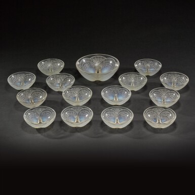 View full screen - View 1 of Lot 41. A Lalique 'Coquilles' pattern set of fifteen bowls, second quarter 20th century.