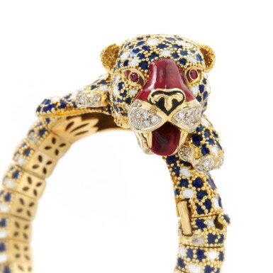 View full screen - View 1 of Lot 204. Frascarolo, Enamel, ruby and diamond bangle (Frascarolo, Bracciale in smalti, rubini e diamanti).