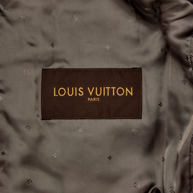 Louis Vuitton X Supreme Leather Monogram Bomber Jacket Size 48