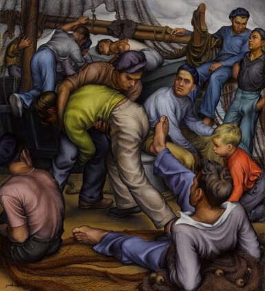 View full screen - View 1 of Lot 205. Mallorcan Fishermen.