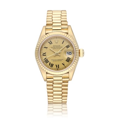 View full screen - View 1 of Lot 471. Reference 69178 Datejust | A yellow gold wristwatch with date and bracelet, Circa 1989.