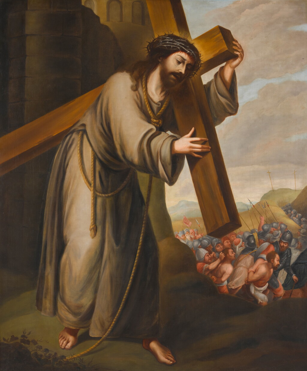 View full screen - View 1 of Lot 139. SPANISH SCHOOL, 19TH CENTURY | The Road to Calvary.