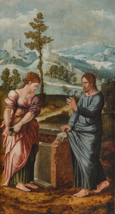 View full screen - View 1 of Lot 114. Christ and the Samaritan woman at the well.