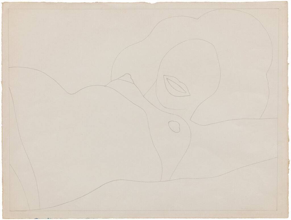 View full screen - View 1 of Lot 336. Drawing for Reclining Nude.