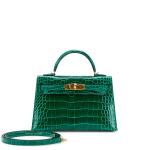 Vert Emeraude Shiny Alligator and Jaune d'Or Custom Mini Kelly 20 Gold Hardware, 2022