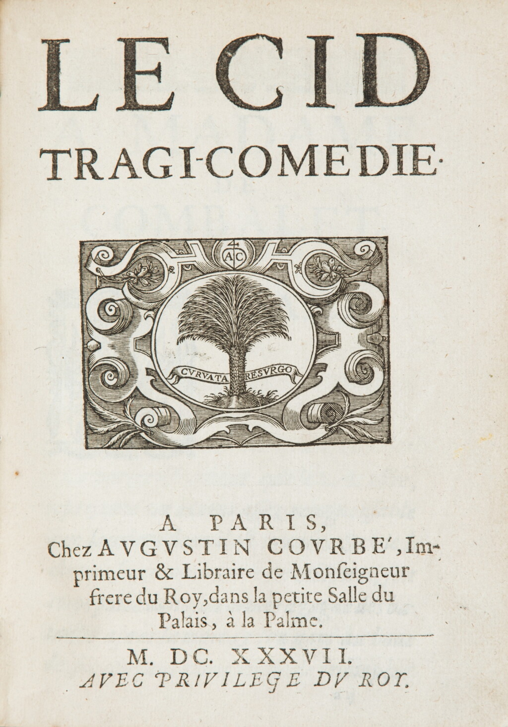 View full screen - View 1 of Lot 21. Le Cid. Paris, Augustin Courbé, 1637-1639. In-4. Exemplaire Goudeket en vélin..