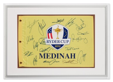 View full screen - View 1 of Lot 41. 2012 Ryder Cup Flag | Signed by 10 Members of the Winning European Team including Rory McIlroy and Ian Poulter and Others.