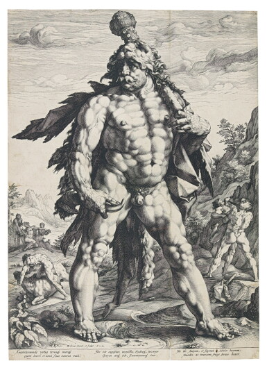 View full screen - View 1 of Lot 49. The Large Hercules (Bartsch 142; Hollstein 143; Strauss 283; New Hollstein 156).