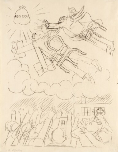 View full screen - View 1 of Lot 449. Höhenflug (Sie sind Minister nun)(Soaring (You are a Minister now)); Früchtestillleben (Fruit Still Life).