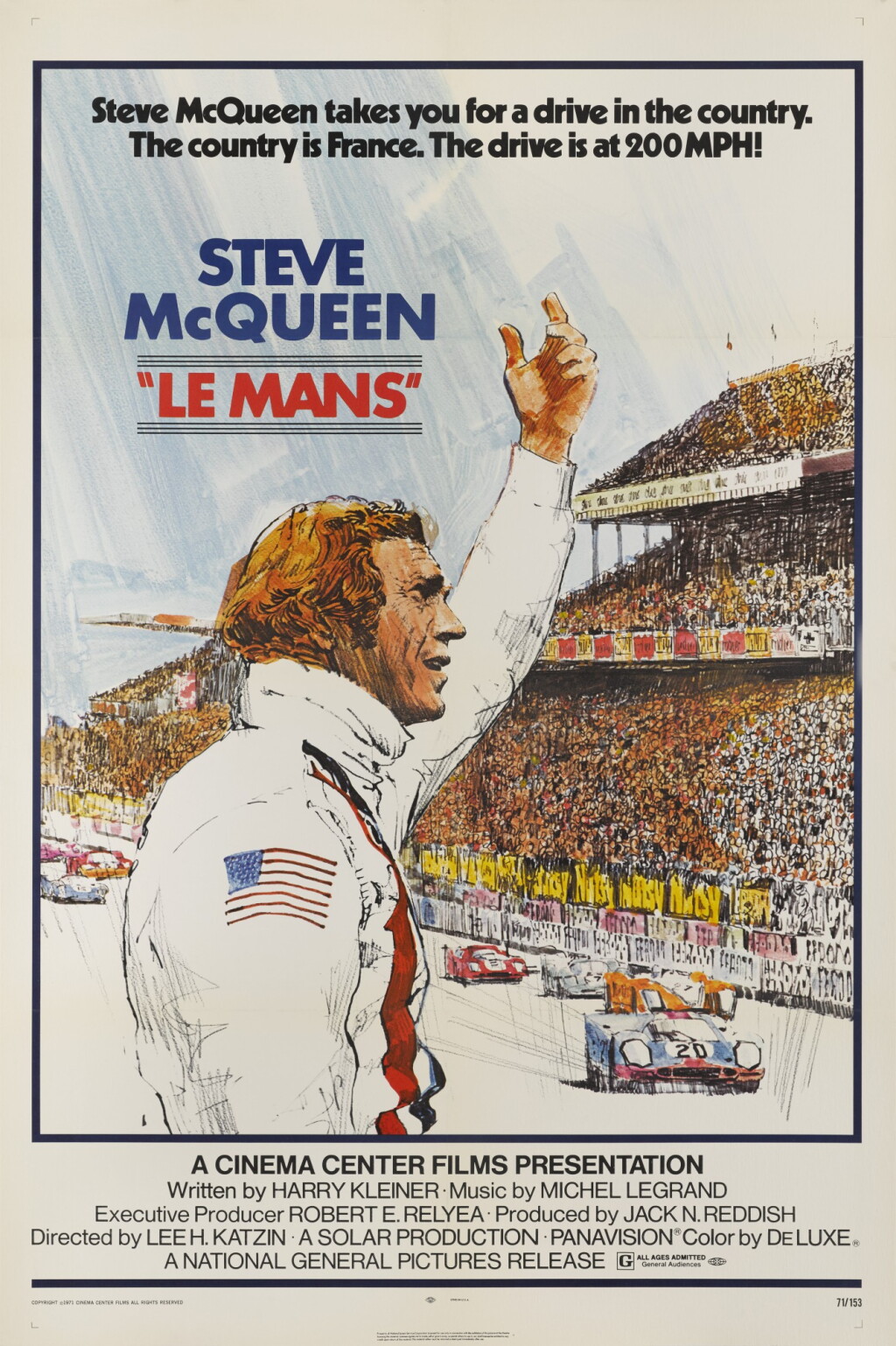 全萤幕检视 - 查看1Le Mans (1971), poster, US 的1