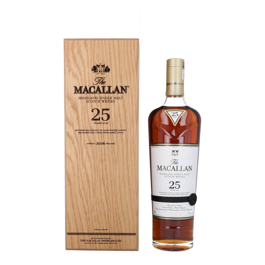 View full screen - View 1 of Lot 5026. The Macallan 25 Year Old Sherry Oak 2018 Release 43.0 abv NV (1 BT75).