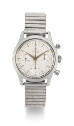 RODANIA | GEOMETER, REFERENCE 5621 H STAINLESS STEEL CHRONOGRAPH WRISTWATCH WITH BRACELET, CIRCA 1965