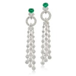 ‘Ballet Precieux’ Unique Pair of Emerald and Diamond Earrings | 梵克雅寶 | ‘Ballet Precieux’ 祖母綠 配 鑽石 耳環一對