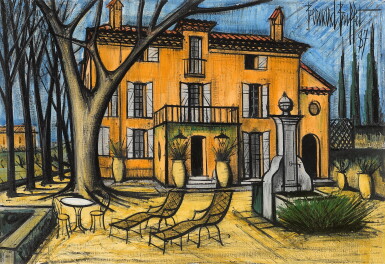 全萤幕检视 - 查看241Bernard Buffet 貝爾納・布菲 | La Baume, la terrasse, et la fontaine 拉波姆,露台與噴泉的1