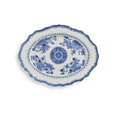 View full screen - View 1 of Lot 1076. A Chinese Export Blue and White 'Fitzhugh' Platter, Qing Dynasty, Qianlong Period, 1780-90.