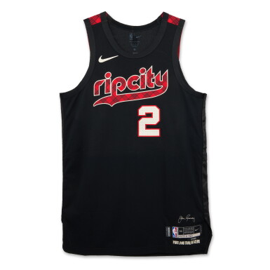 View full screen - View 1 of Lot 35. DeAndre Ayton Portland Trail Blazers 2023-2024 In Season Tournament Game Worn City Edition Jersey.