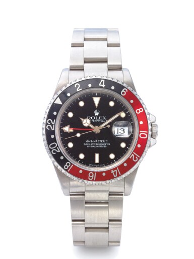View full screen - View 1 of Lot 39. ROLEX | REF 16710 GMT-MASTER II, A STAINLESS STEEL AUTOMATIC DUAL TIME WRISTWATCH WITH DATE AND BRACELET CIRCA 1990.