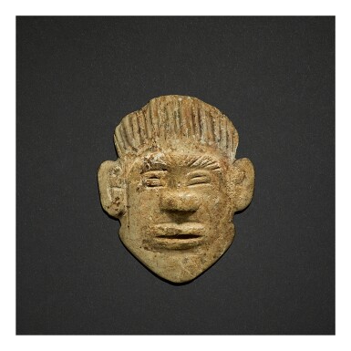View full screen - View 1 of Lot 245. A RARE JADE 'HUMAN MASK' FITTING, SHANG DYNASTY.