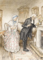 Arthur Rackham | Original illustration for The Vicar of Wakefield (An epitaph for my wife)