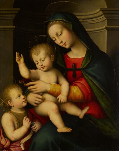 View full screen - View 1 of Lot 307. The Madonna and Child with the infant Saint John the Baptist.